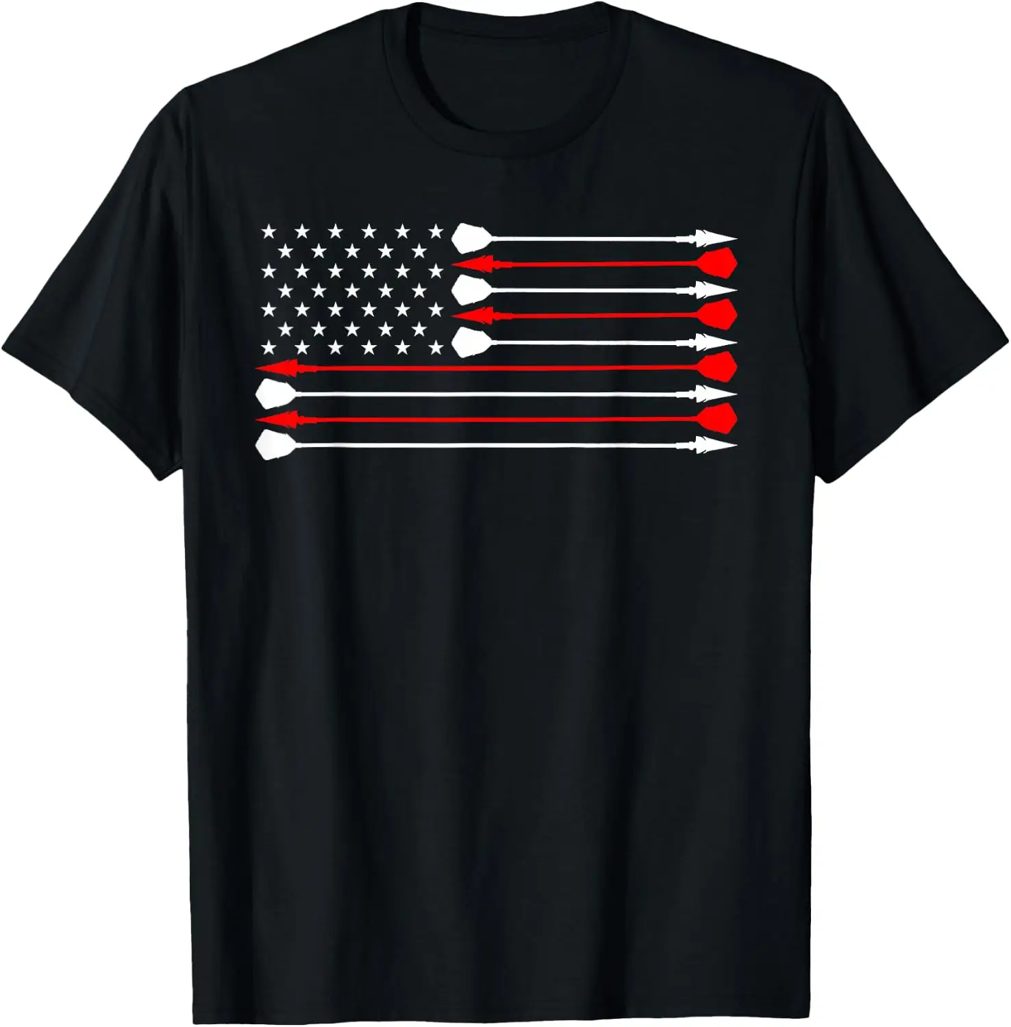 Archery Archer Bowman Bowhunter Patriotic Independence Day T-Shirt 100% Cotton Trendy Y2K Short-Sleeve Tee-Soft, Quick-Drying,