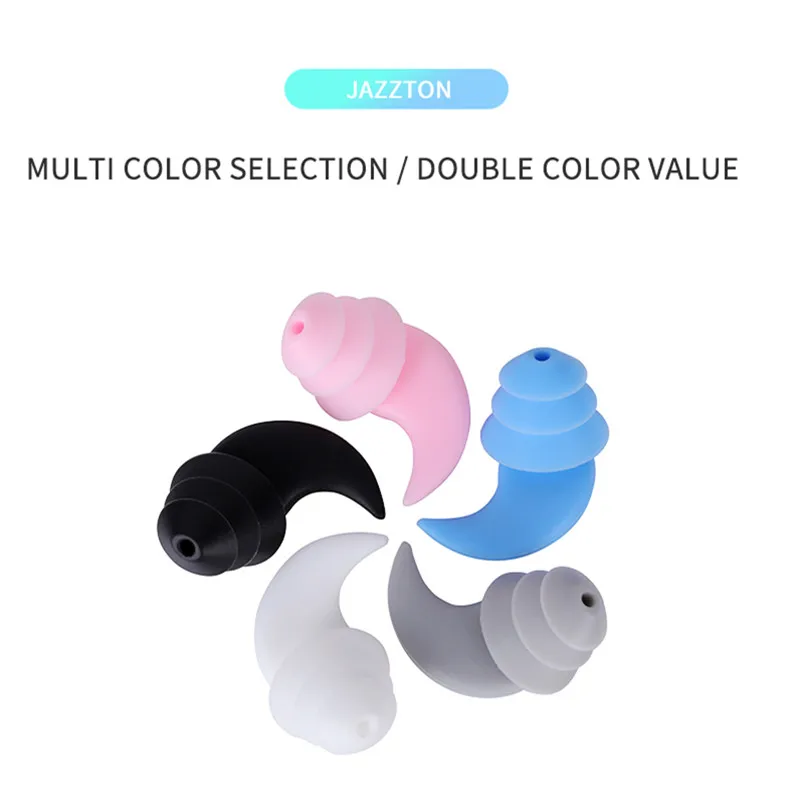 Soft Silicone Swimming Ear Plugs Comfortable Waterproof Noise Cancelling Reusable Hearing Protection Earbuds Storage Case