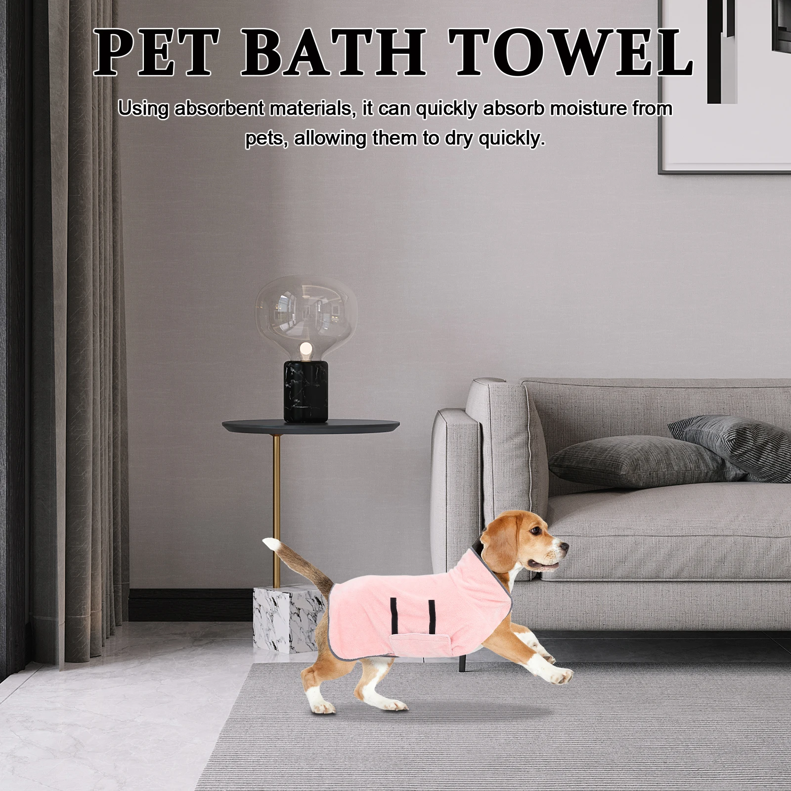 

Pet Bath Towels Dog Bathrobe Absorbent Drying for Dogs Bag Coral Fleece