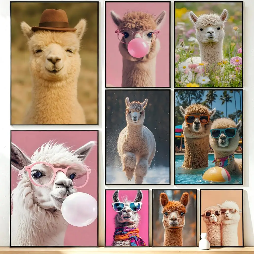 Modern Aesthetic Wall Art Poster art Alpaca Poster for Office Home Decor Interior Large Wall Picture Print