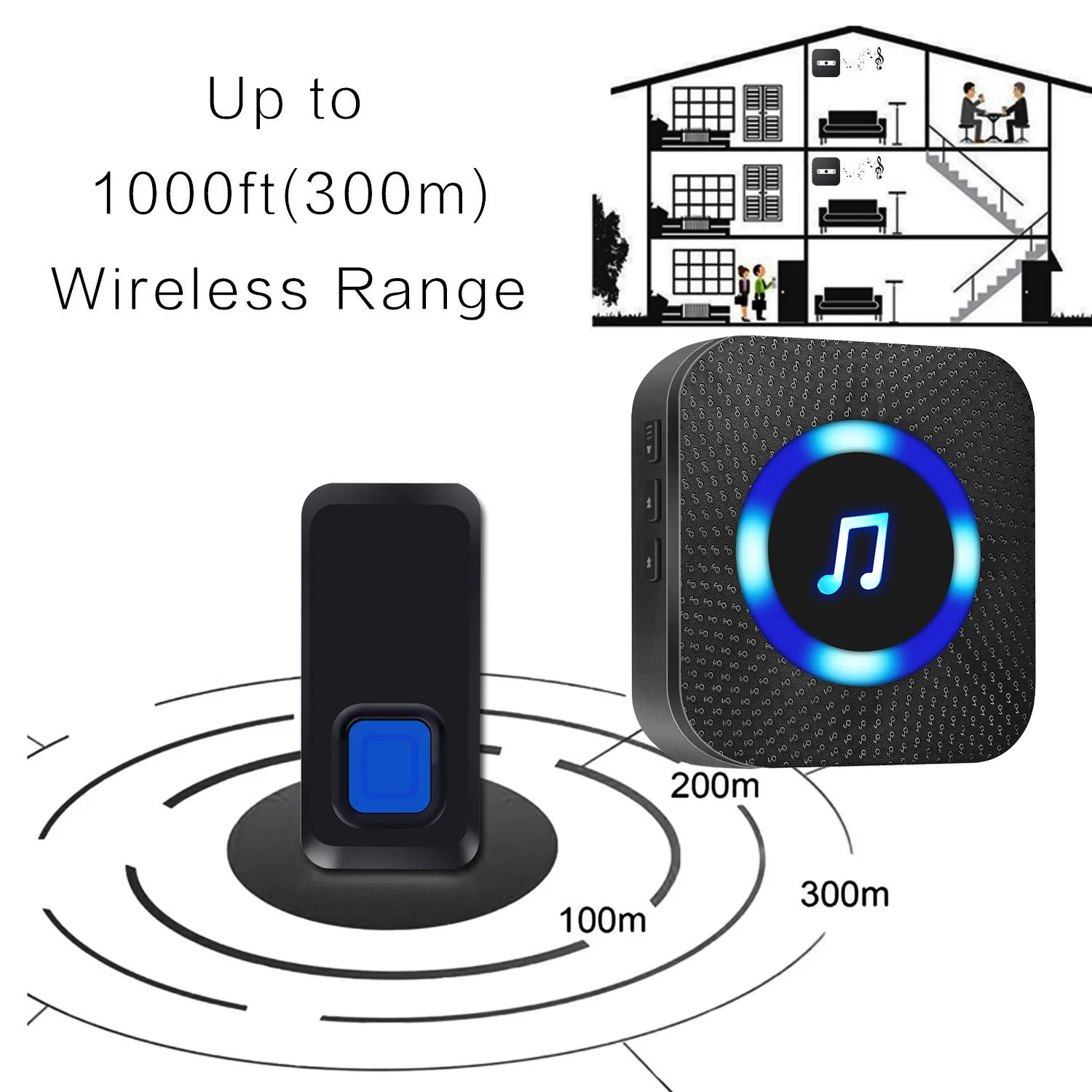 Campainha inteligente casa vídeo porteiro wi fi de visão noturna infravermelha botão sem fio ao ar livre campainha flash câmera segurança moni