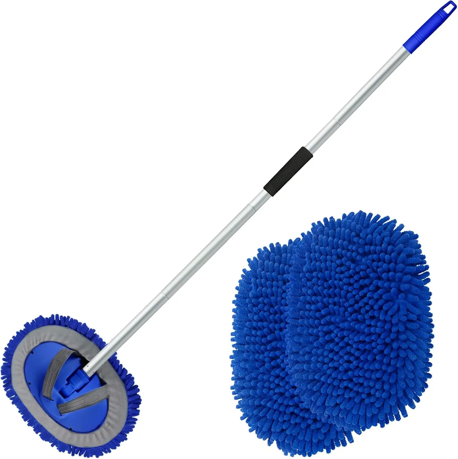 

62" Microfiber Car Wash Brush with Long Handle - Scratch-Free Car Cleaning Mop Kit for Truck, SUV, RV and Boat