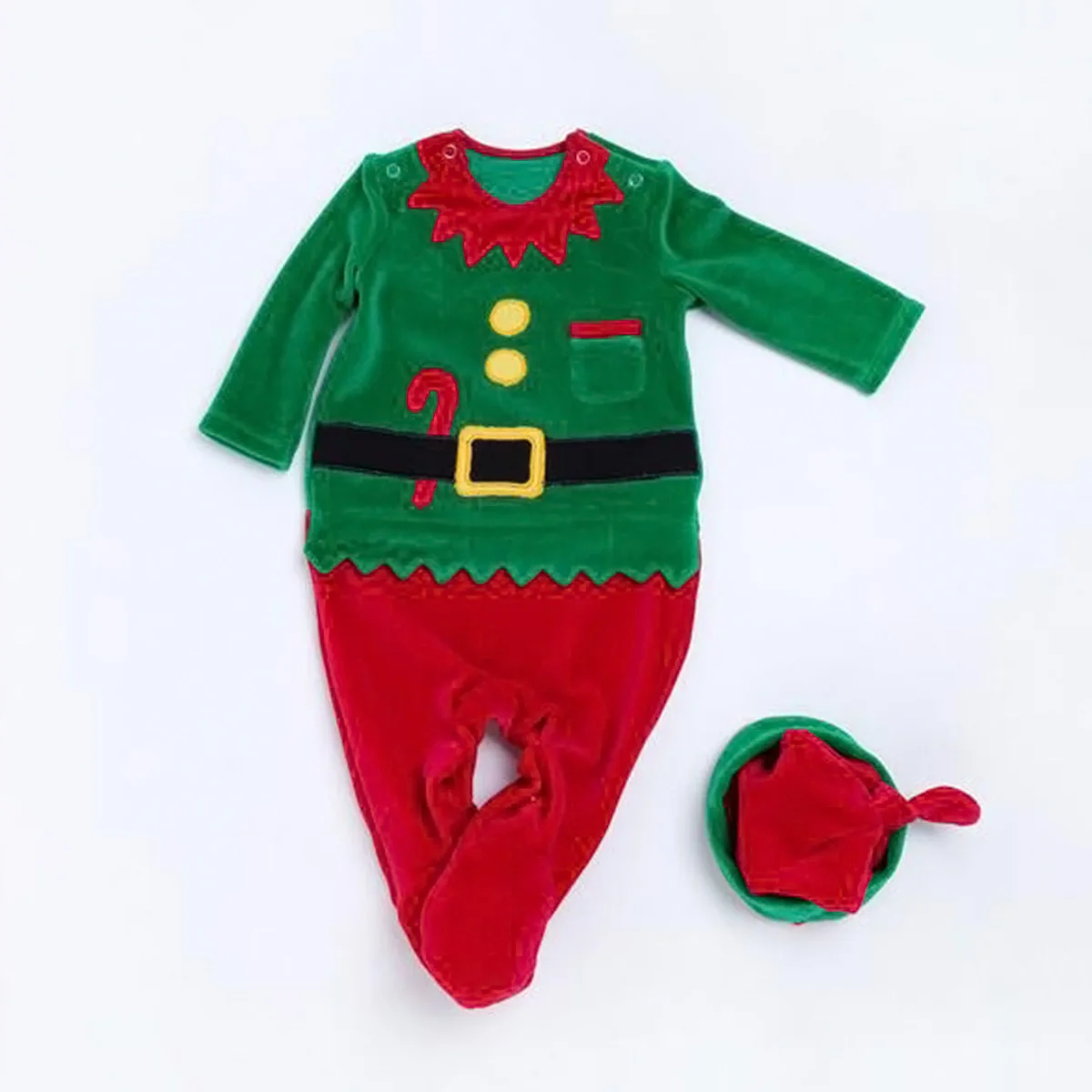 

Толстый рождественский комбинезон, детский хлопковый комбинезон, костюм Санты, милый наряд с длинными рукавами для малышей, вечерние, домашняя одежда на Хэллоуин, размер 80