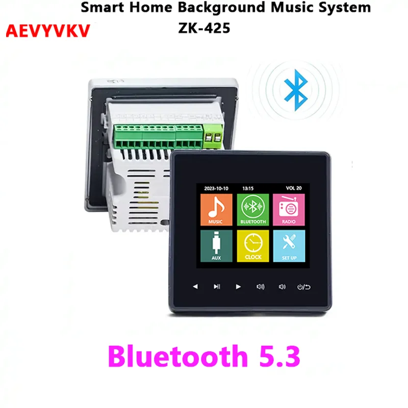 Bluetooth In-Wall Sound Amplifier Home Theater Sound System Stereo Wall plate Support FM radio USB Hotel Restaurant Residential