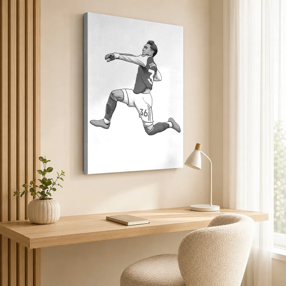 Dean Huijsen Soccer Tribute Canvas Print Poster Editorial Style Wall Decor With Customized Photo For Home Gym Ideal Coach Gift