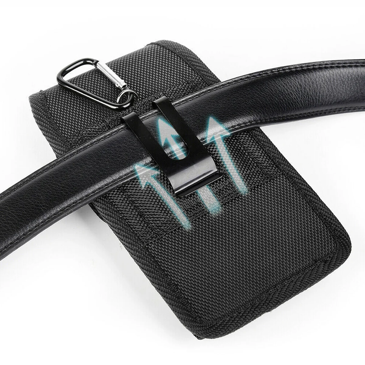 Mobile Phone Nylon Pouch Universal Cell Phone Belt Clip Carrying Holster Case Waist Bag Black Outdoor Sports Climbing Belt Bag