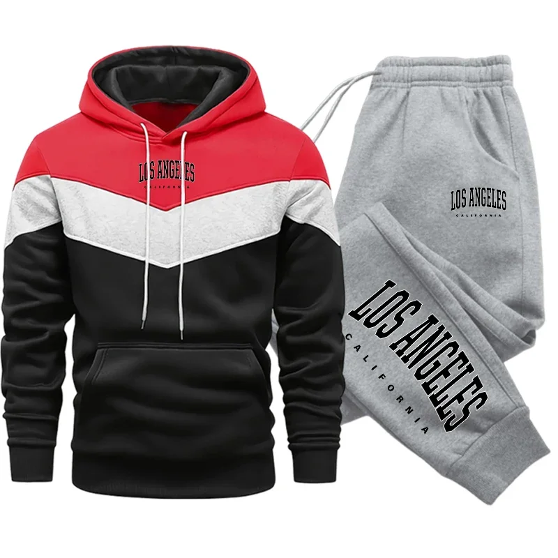 2026 New Arrival Men's Tracksuit Hoodie&sweatpants Urabn Fashion Sportswear 2pcs Set Male Daily Casual Sports Hooded Jogger Suit - view 3
