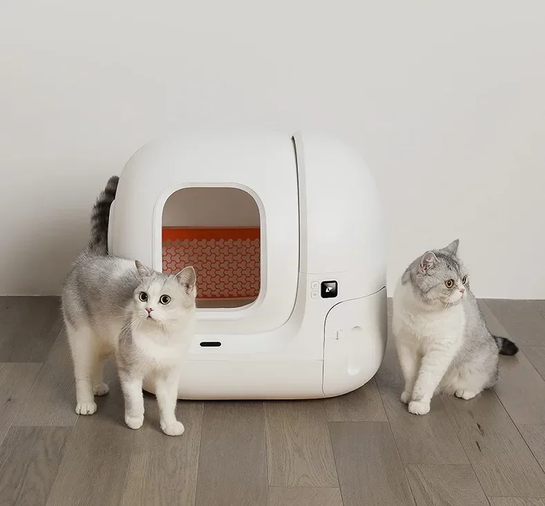 White Intelligent Automatic Cat Toilet Wifi Smart Pet Cat Toilet Automatic Cat Lit-ter Box