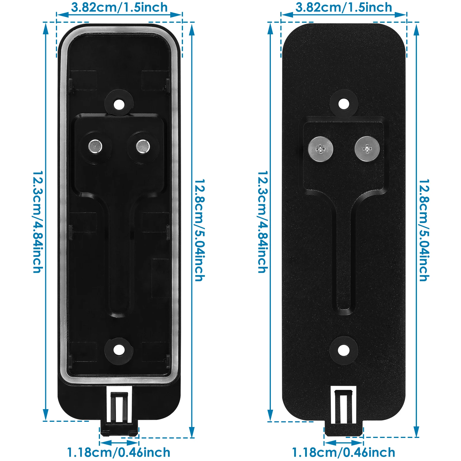 Ensemble de plaque arrière de sonnette en plastique avec vis, montage rapide, caméra de sonnette sûre, support de porte, pas de nuit, 2 pièces