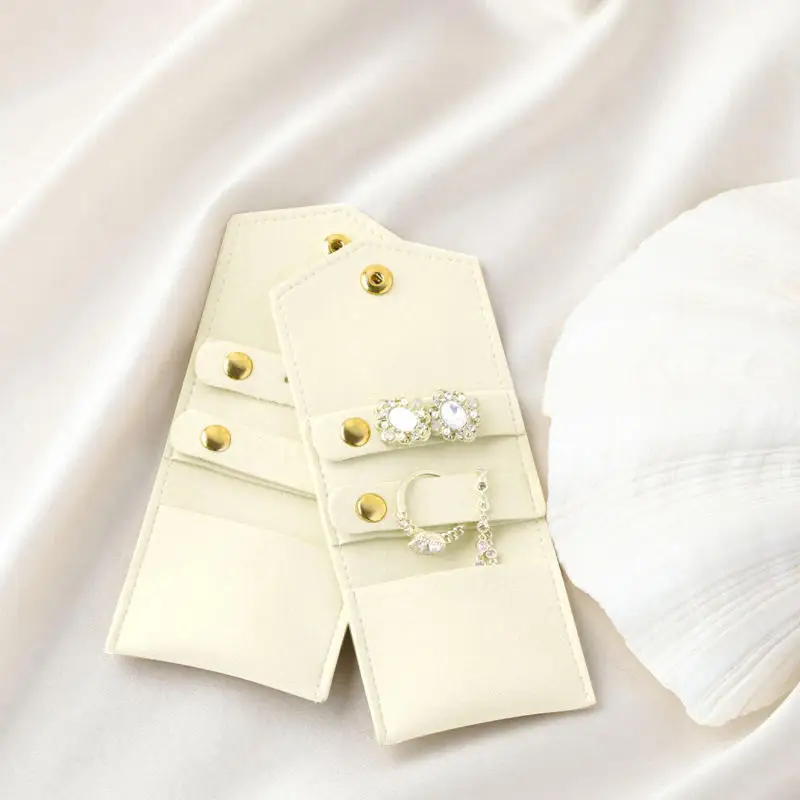 Travel Portable Jewelry Organizer Roll Jewelry Roll Up Bag Foldable Jewelry Case for Bracelet Ring Necklace Earrings Display