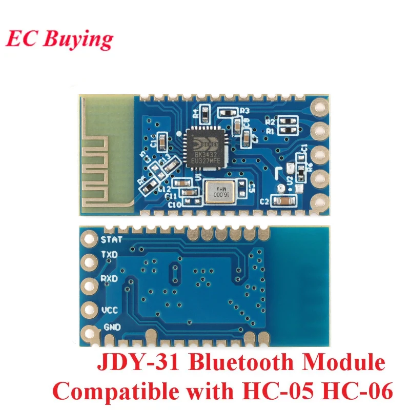 10 sztuk/1 szt. JDY-31 kompatybilny z Bluetooth BLE 3.0 SPP-C HC-05 HC-06 moduł port szeregowy 2.4G przezroczysta transmisja HC 05 06 JDY-30