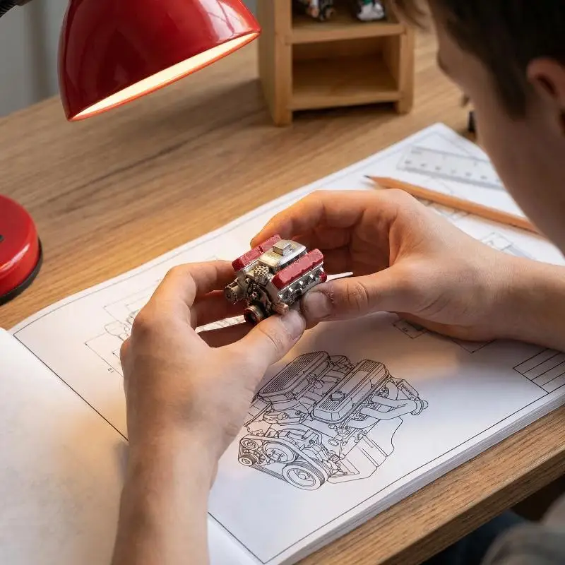 

Simulated Engine Miniature Model :64 Scale Car Sand Table Scene Ornament for DIY Diorama Decoration Assembly