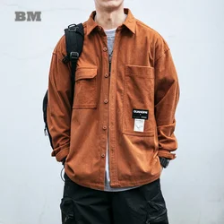 Chemise à carreaux gaufrés pour hommes, Streetwear japonais, Manteau décontracté, Vêtements coréens, Haute qualité, Automne, Printemps, Harajuku