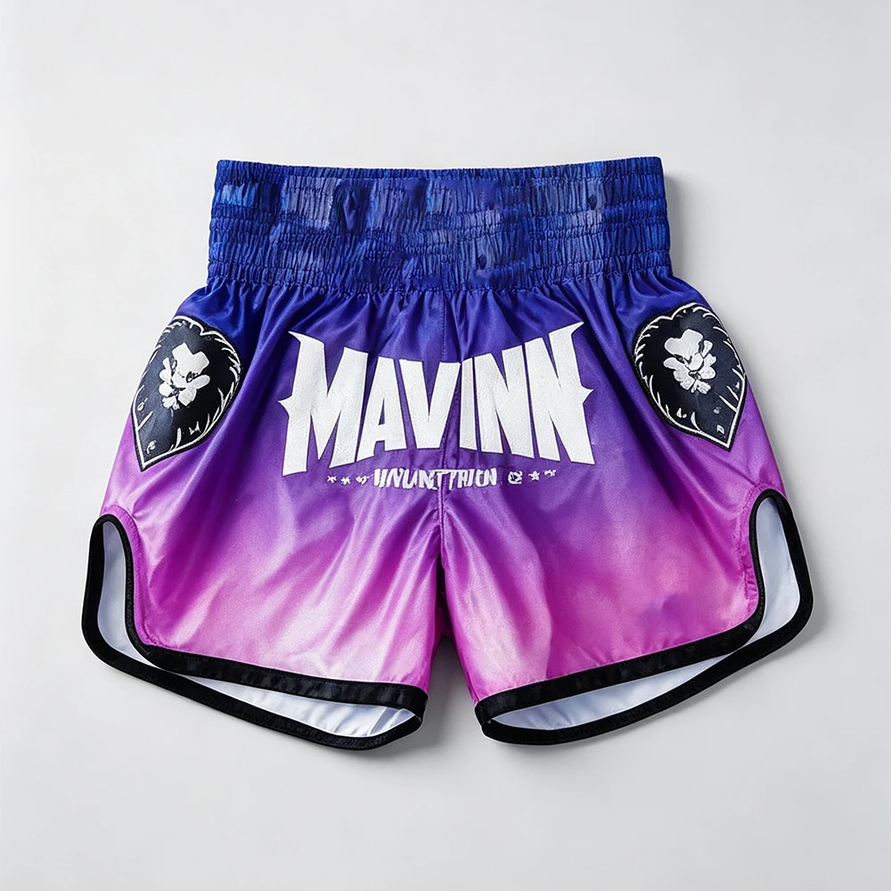 Neue Herren Muay Thai Shorts, Achteckige Käfig-Trainings-Sportshorts, Übergroße Atmungsaktive Schnelltrocknende MMA-Kampf-Nachthosen – Detail 5
