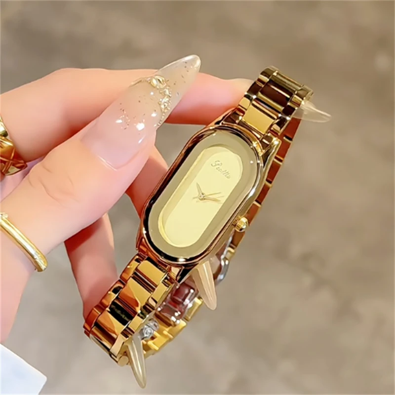 Retro Square-Dial Women's Artistic Design Gold Watch New Arrival 2026 High-Quality 36mm Quartz Watch Birthday Gift for Women