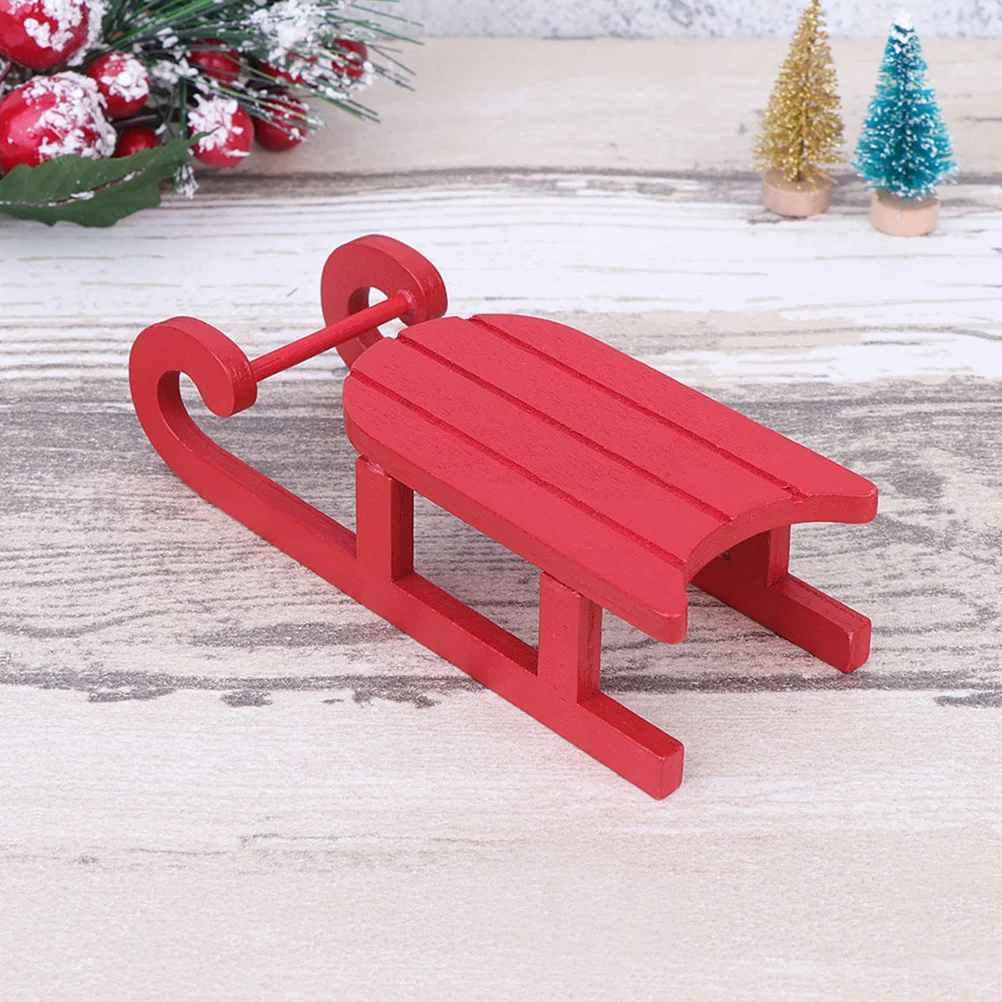 4 pezzi slitta ornamenti in legno decorazioni natalizie per il desktop festival per la casa ornamento squisito di Natale slitta