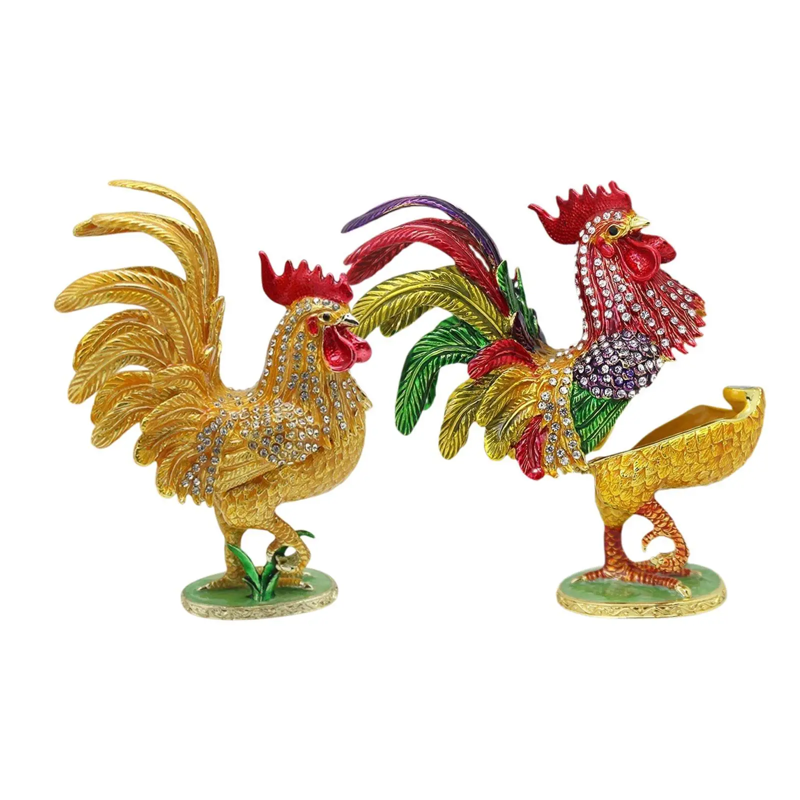 

Rooster Jewelry Box for Women Figurine Rooster Statue Jewelry Holder Organizer Jewelry Storage Case for Necklace Girlfriend