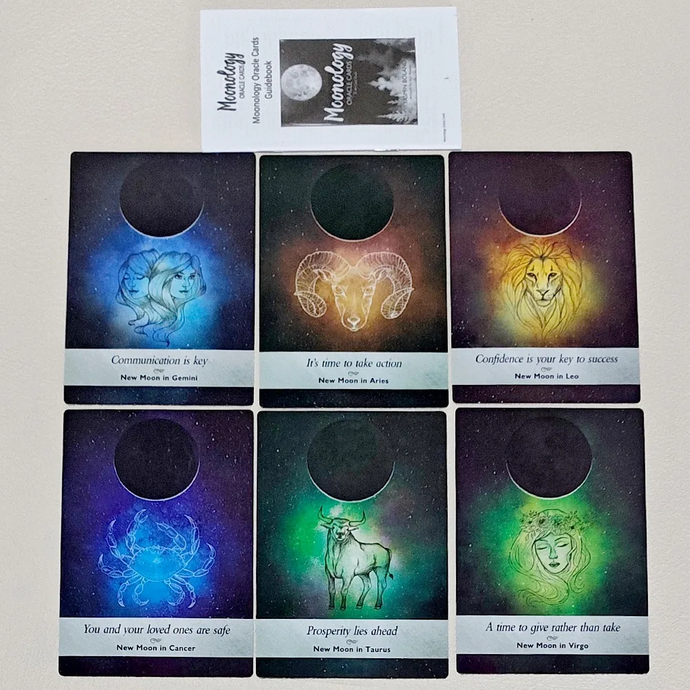 Moonology Oracle Cards 44 Card Deck with Guidebook, 12*8.5cm Moon Phase & Astrology Cards for Daily Guidance