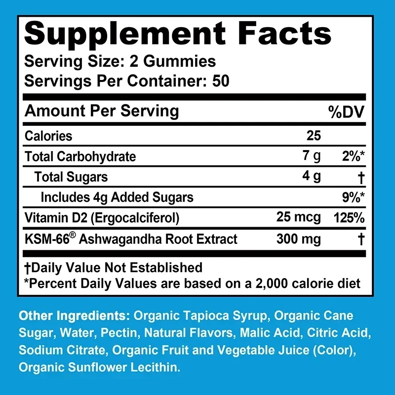 

Ashwagandha Gummies - Improve Sleep, Relieve Stress, Support Immunity, Relaxation, Mood and Cognitive Health