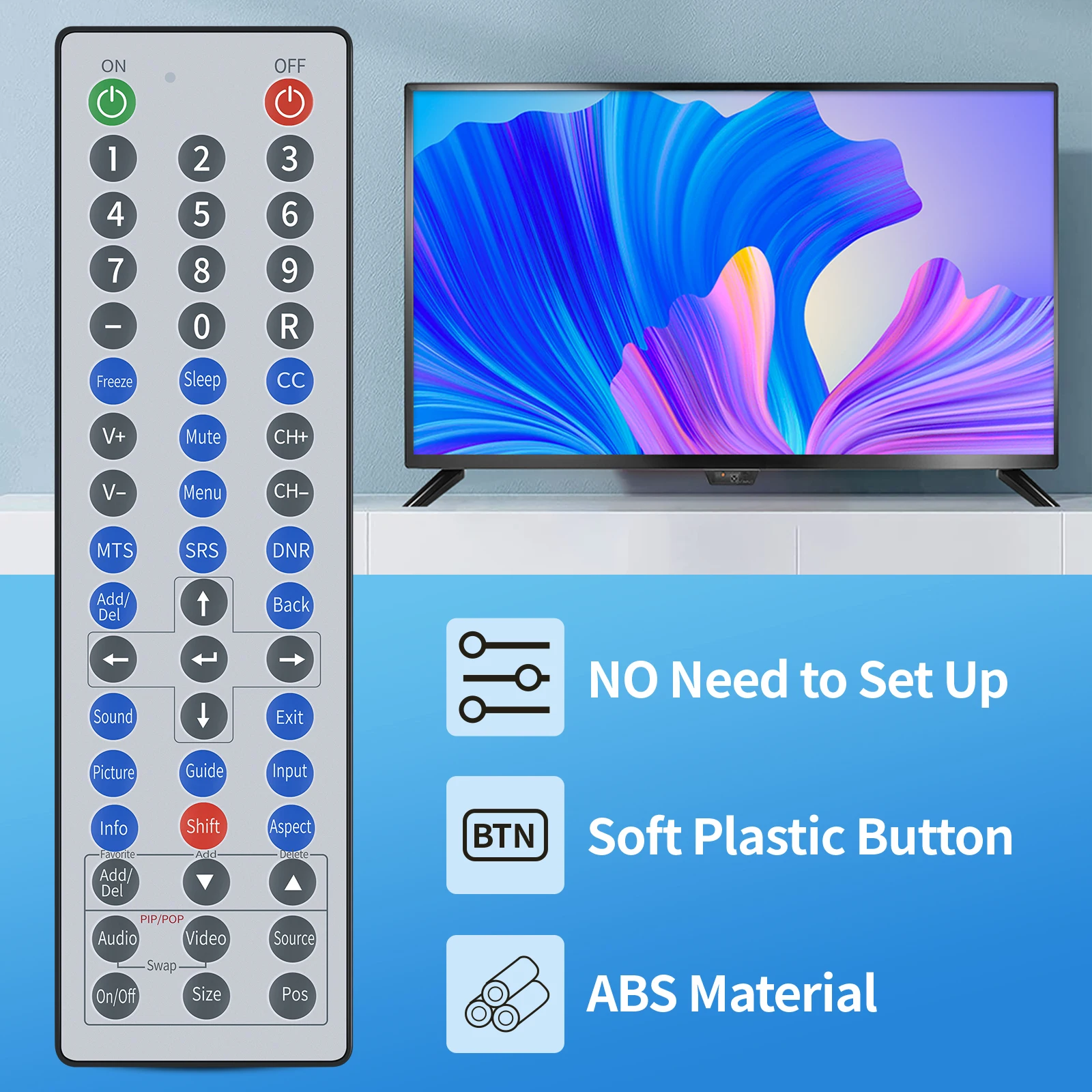 جهاز تحكم عن بعد جديد WR-01 مقاوم للماء لجميع تلفزيونات SunBrite الذكية الخارجية SB-V-43-4K-BL