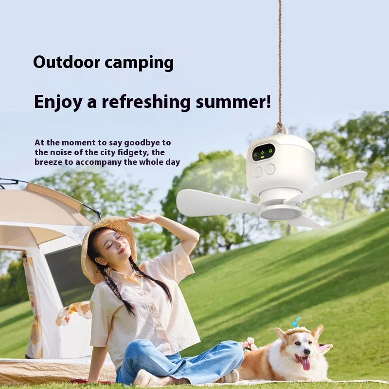 USB Rechargeable Wireless Remote - Small Ceiling Fan with Long Endurance Strong Wind for Outdoor Camping Dorm Room Home Use view 4