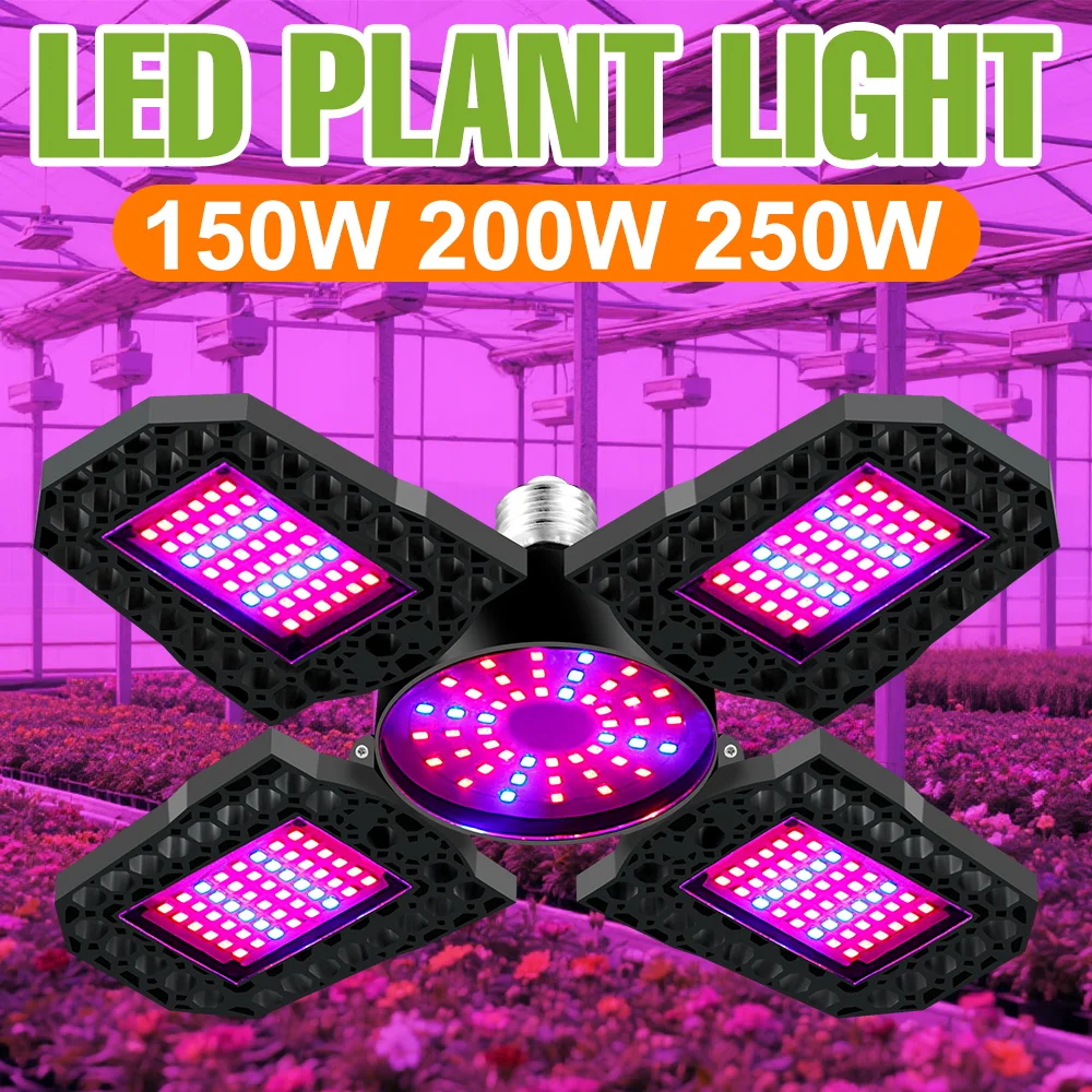 

250W E27/E26 Full Spectrum Grow Light Bulb LED Plant Cultivation Fill Lamp Greenhouse Vegetables Hydroponics Flowers Lighting