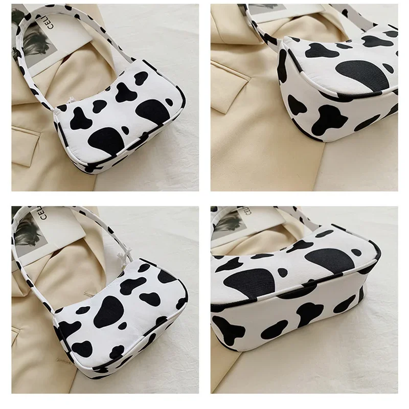 Borsa da donna Fashion Design Retro Cow Zebra Leopard Printing borsa ascellare a tracolla Casual Ladies Small Purse Shopper Handbags