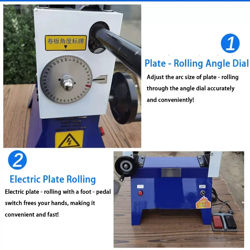 Electric Bending Machine Steel Plate Rolling Machine Round Tube Roller Making Tool Slip Roll Machine Desktop Metal Plate Bender