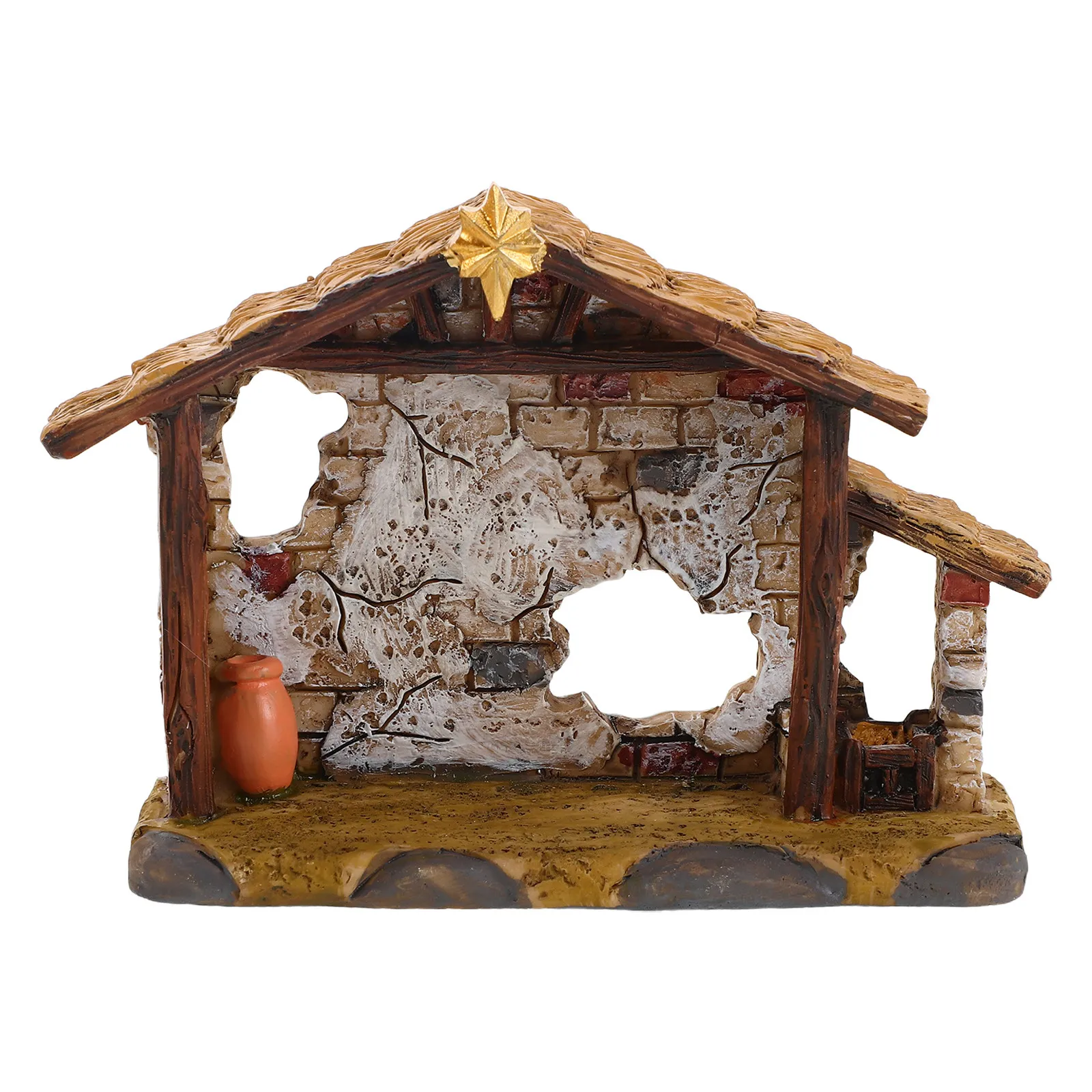 Christmas Nativity Scene Resin 8.5 Cm Tabletop Decoration Religious Present Indoor Xmas Rustic Mini Statue Gingerbread