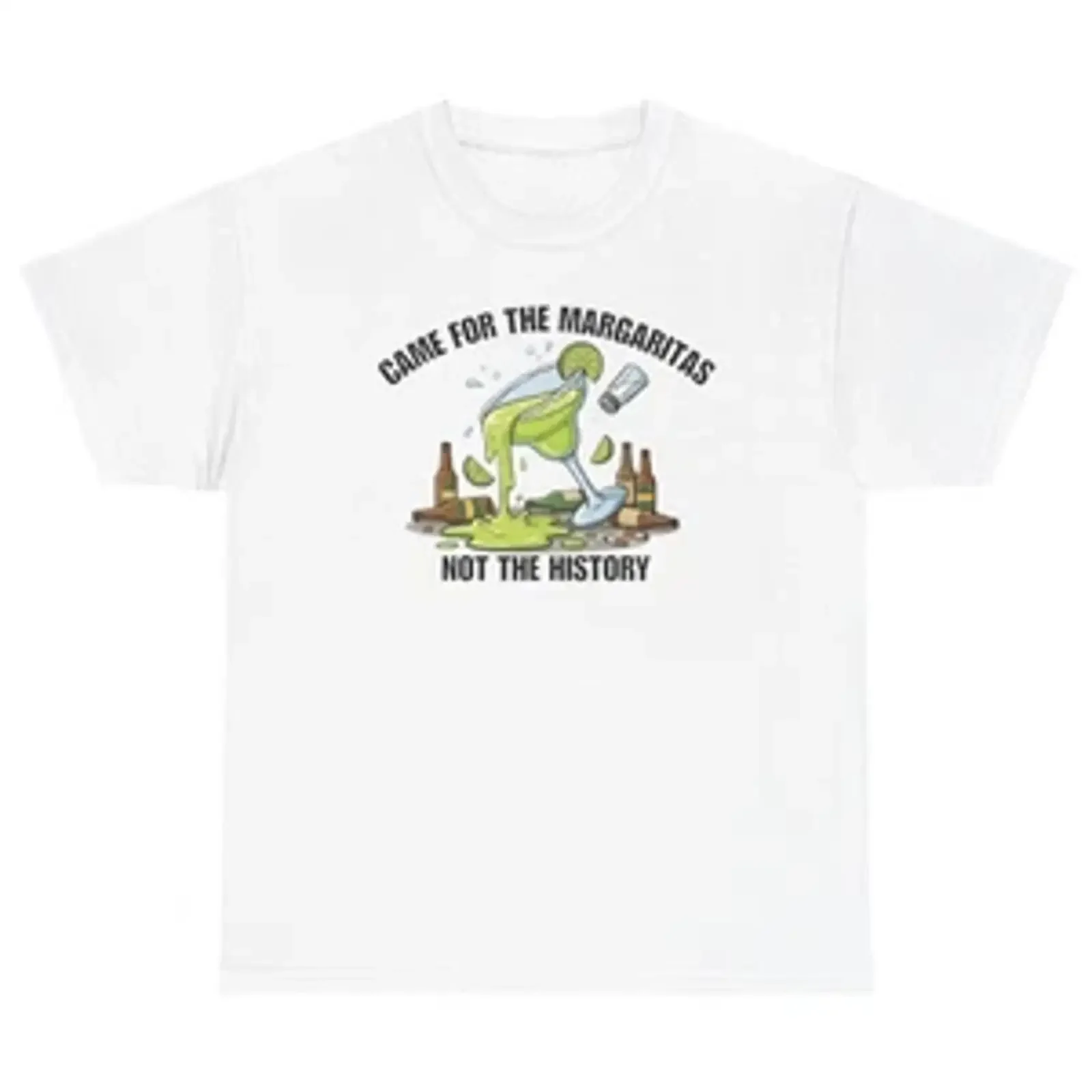 Came For The Margaritas Not History Lesson T Shirt Humor vintage Washed fashion homme Unisex Slightly streetwear
