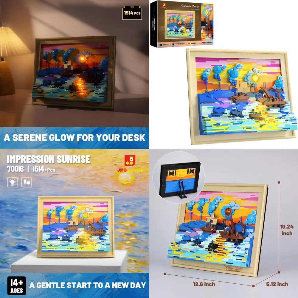 Kit blocco artistico Sunrise con impressione illuminata premium per adulti - Elegante decorazione da parete e regalo da collezione