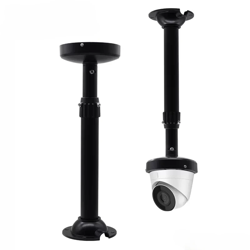 Black Ceiling Mount Bracket Monitor Holder Security CCTV Surveillance Dome Camera Stand Hemisphere Camera Telescopic Support