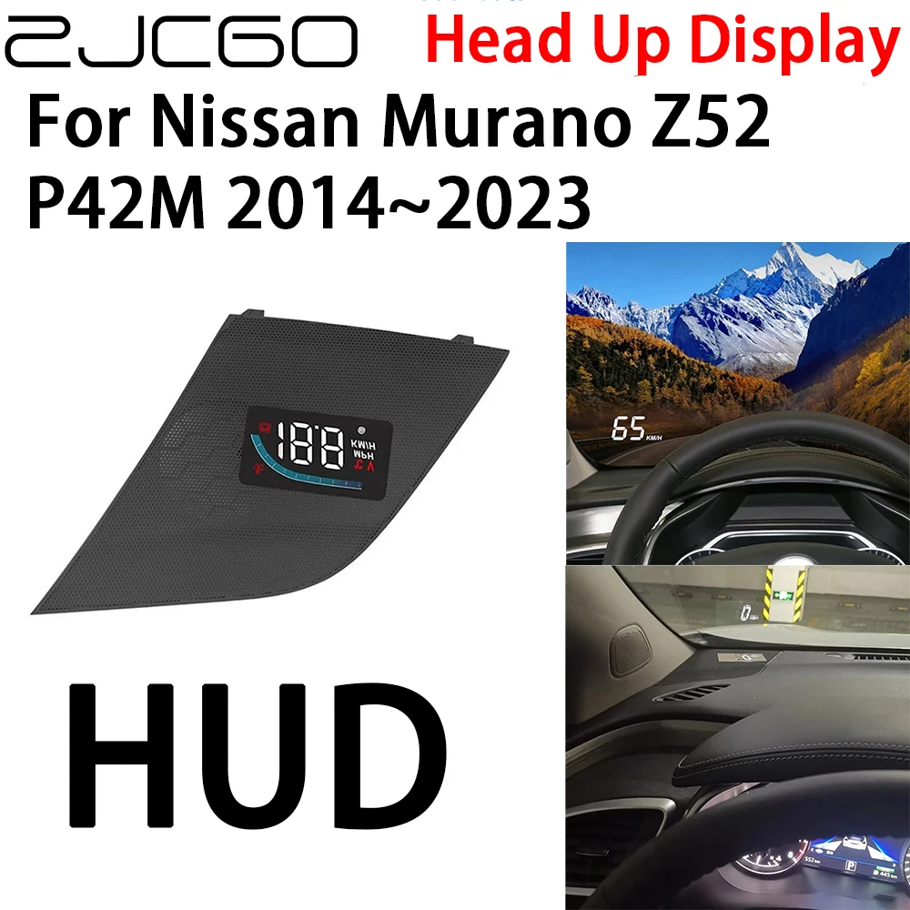 

ZJCGO Car HUD Head Up Display Speedometer Projector Alarm Electronic Accessories for Nissan Murano Z52 P42M 2014~2023