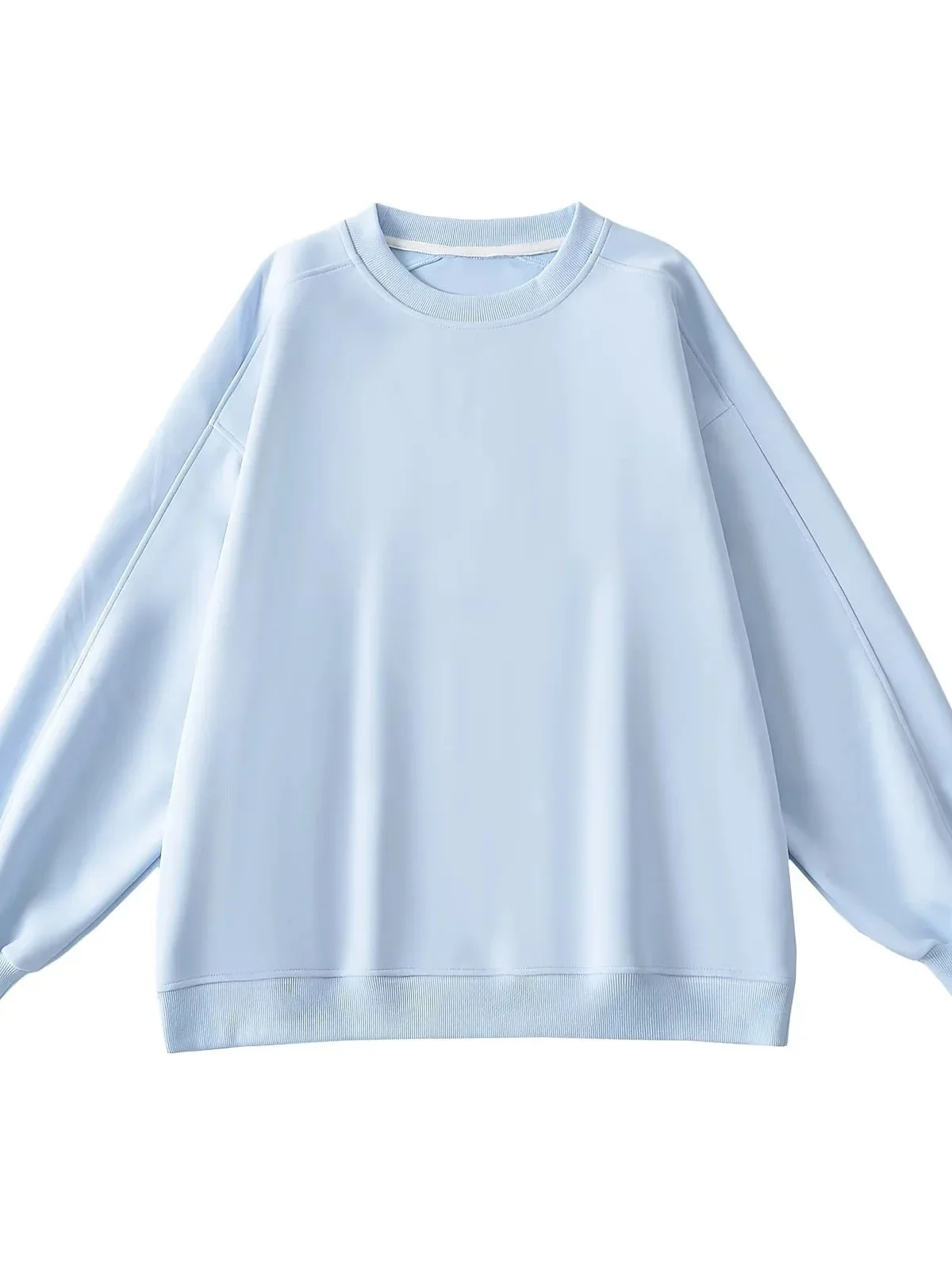

2024 Autumn/winter New Round Neck Long Sleeve Pullover Women's Loose Casual Versatile Solid Color Large Size Sporty Top CHUR