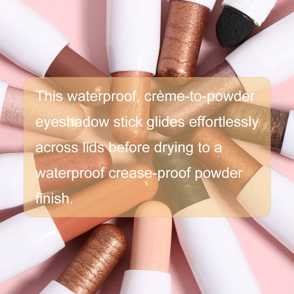 Dual Head 12 Color Eyeshadow Stick Set Pigment Cream Smudge-proof Eye Shadow Primer Base Long Lasting Eye Makeup Cosmetics