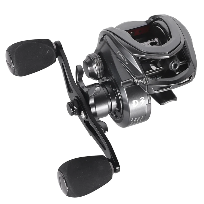 

Baitcasting Fishing Reel, Magnetic Braking System Baitcaster Reel,7.2:1 Speed Double Shielded Stainless Steel Right Hand Durable