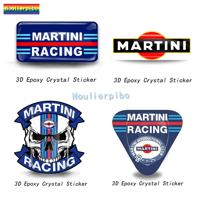 Autocollant 3D stéréo pour téléphone portable, boîte de lancement de course Martini, étui de chariot, autocollant en vinyle pour voiture,