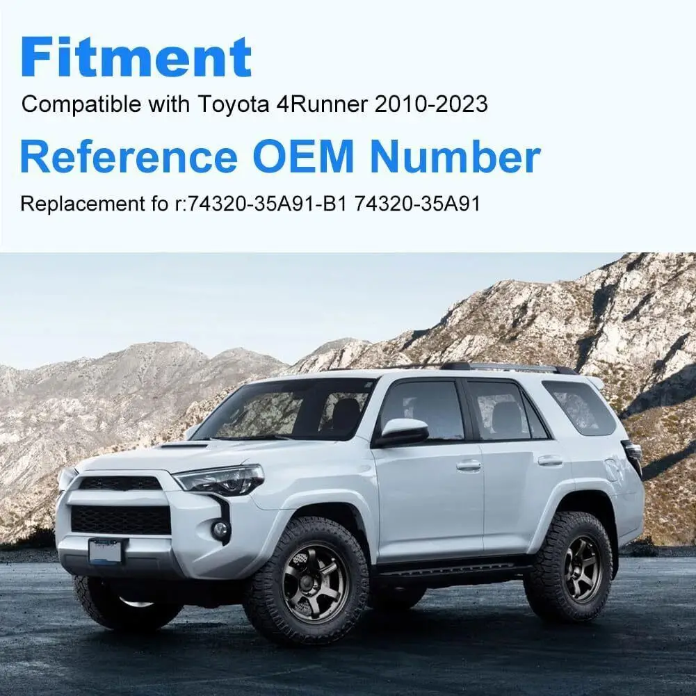 حاجب من الشمس لجانب السائق الأيسر الرمادي الجديد لـ 2010-2022 Toyota 4runner 7432035A91B1