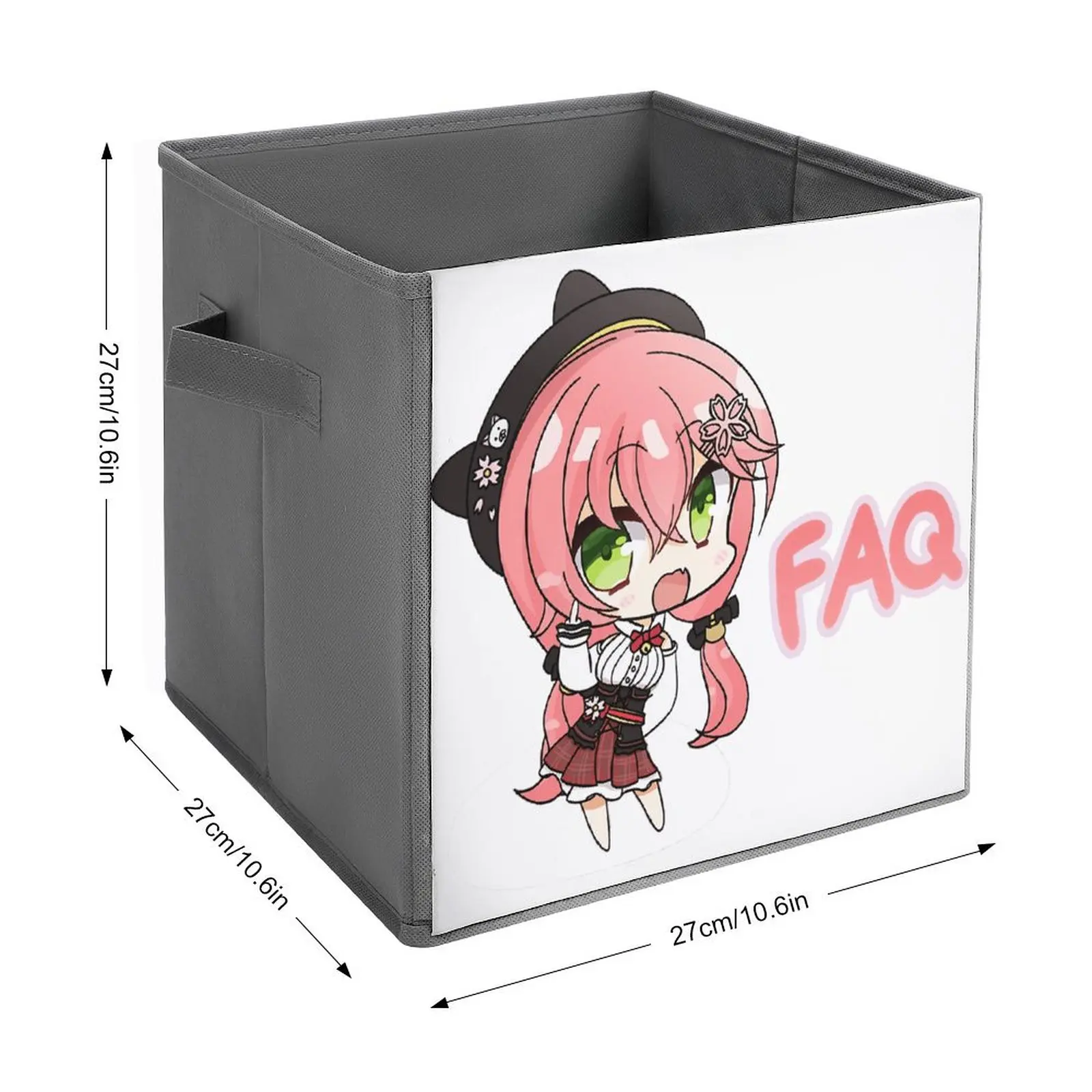 Storage Bins Sakura Miko Hololive Multifunctional Cute Folding Storage Box Handle on Both Sides Portable Stored Toys Bathroom St