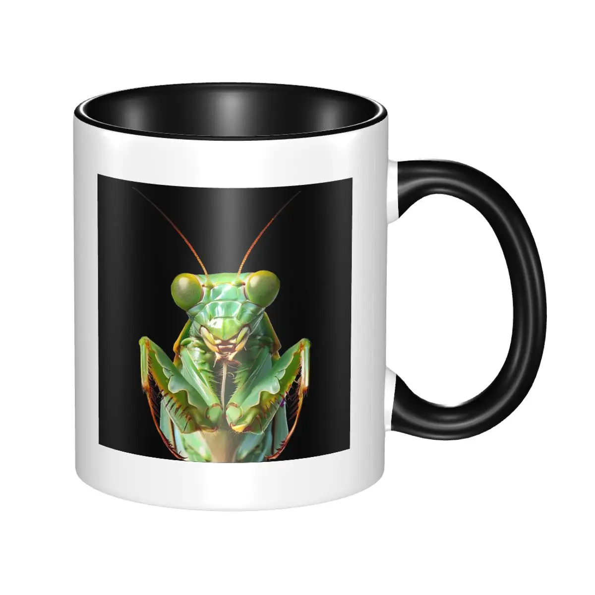 

Green Praying Mantis, Eerie Insect Art Mug Funny Ceramic Coffee Cups Tea Mugs Milk Cup Drinkware Gifts for Friends