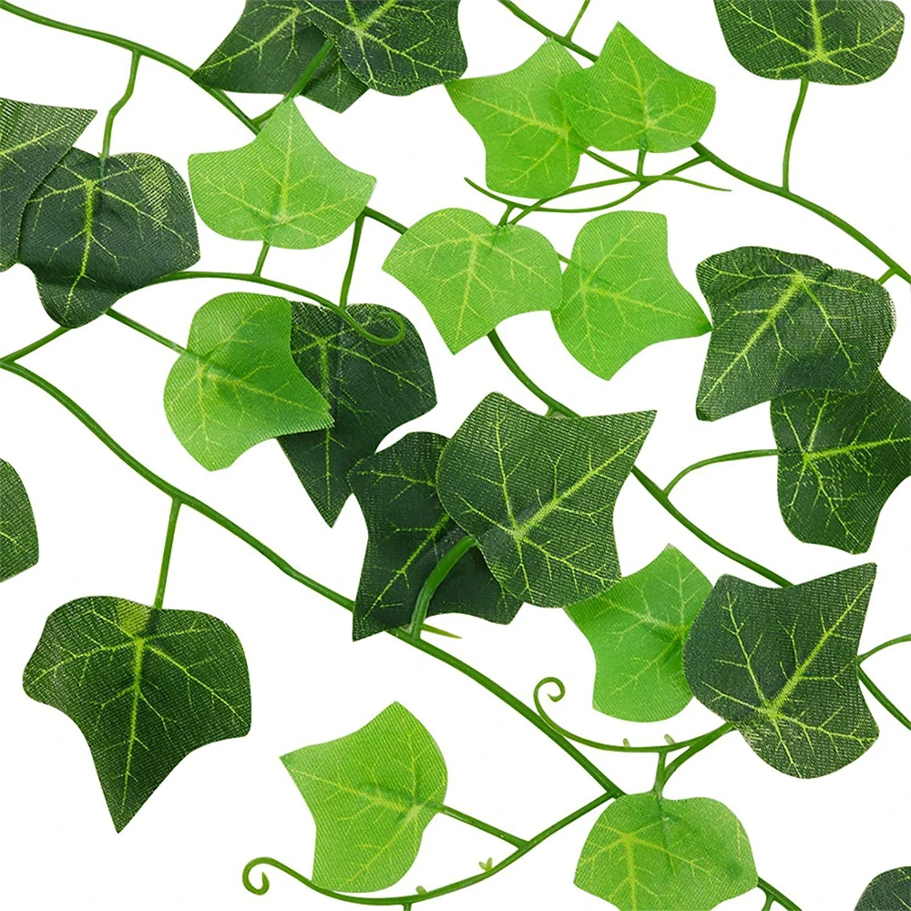 2.4M 100pcs Leaf 1 piece Home Decor Artificial Ivy Leaf Garland Plants Vine Fake Foliage Flowers Creeper Green Ivy Wreath