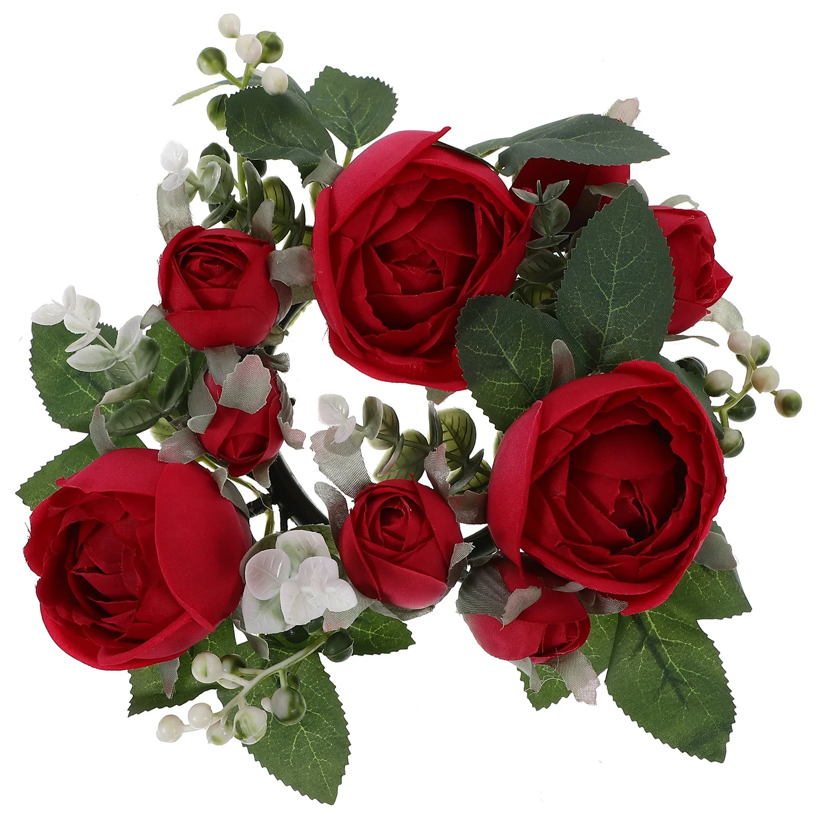

Artificial Rose Ring Decorative Floral Wreath for Wedding Party Table Centerpiece Home Decoration Romantic Photo Prop