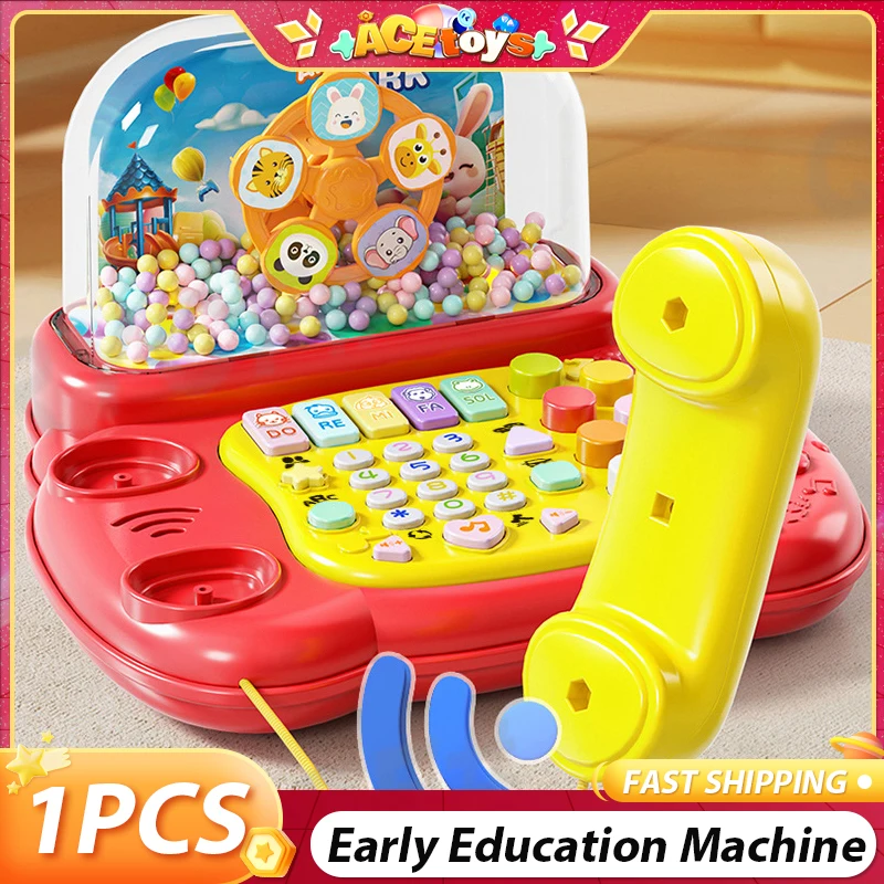Kindertelefoon Vroege onderwijsmachine Simulatie Puzzel Speelgoed Lichten Muziek Multifunctionele studieset Speelgoed Baby Kerstcadeaus