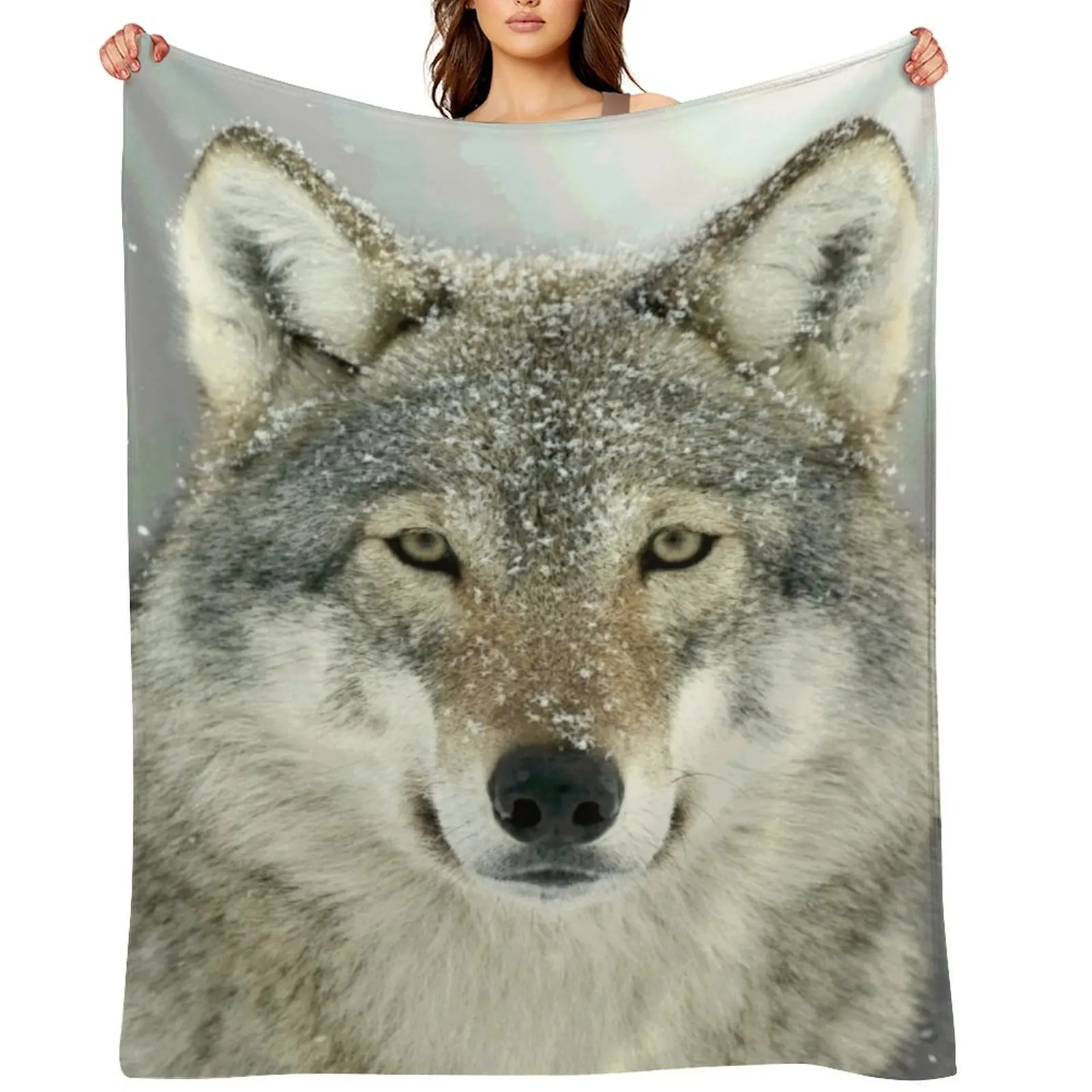 

GREY WOLF Throw Blanket Comforter Extra Large Throw Furry Soft Beds Blankets