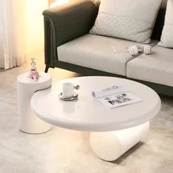 Aesthetic Cute Nordic Coffee Tables Small Round White Apartamento Floor Modern Coffee Table Living Room Mesa Furniture For Home