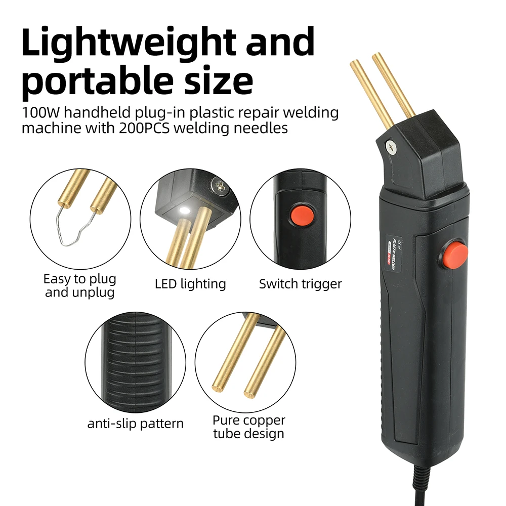 

AC 220V XC-70C 100W handheld plug-in plastic repair welding machine with 200PCS welding pins according to European standards
