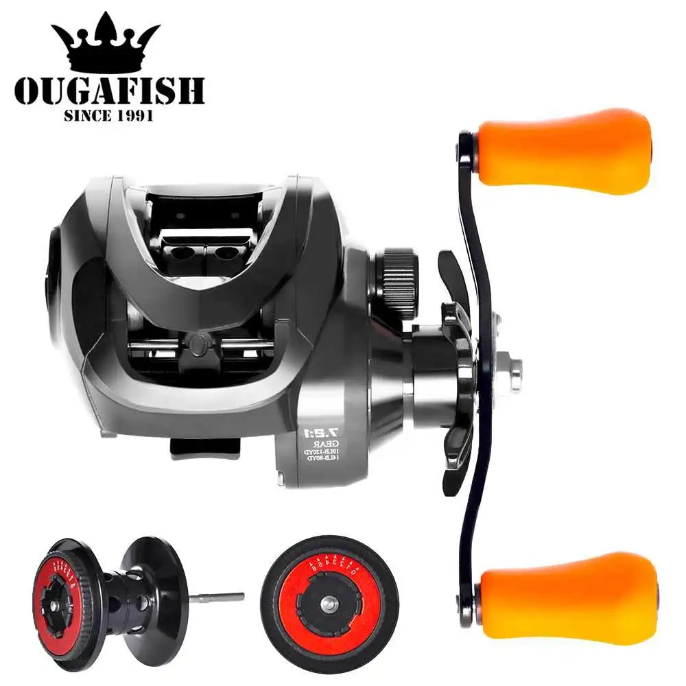 Baitcasting Reel Betriel 10KG Max Drag Magnetic And Centrifugal Brakes Click Sound Pressure 7.2:1 Waterproof Saltwater Cast Tool