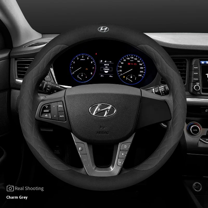 

Car Suede Steering Wheel Cover For Hyundai N Line Palisade Solaris Sonata i10 i20 i30 i40 ix25 Kona Tucson Santafe Elantra IONIQ