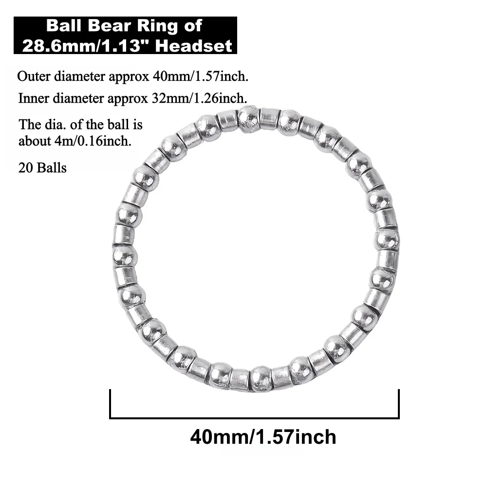 25,4 mm/1 Zoll und 28,6 mm/1-1/8 Zoll Gewinde-Käfiglager und Dichtungslager Fahrrad-Steuersatz für 30 mm/34 mm Steuerrohr, leichter Fahrrad-Steuersatz – Detail 11