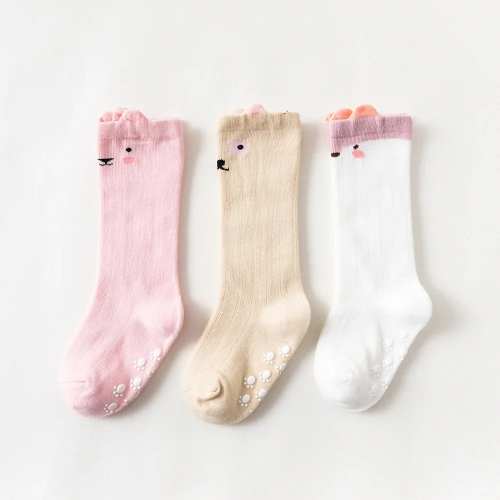 0-3Years Cotton Newborn Cartoon Baby Socks Autumn Winter Anti-slip Baby Socks Medium Long Tube Knee Socks